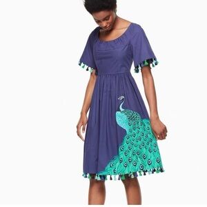 Kate Spade Deep Sea Full Plume Poplin Dress